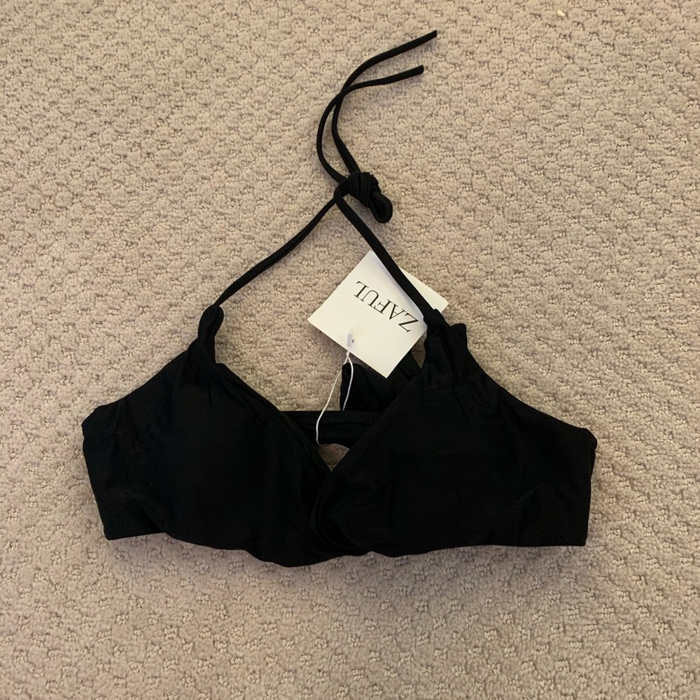 Black wrap around bikini top